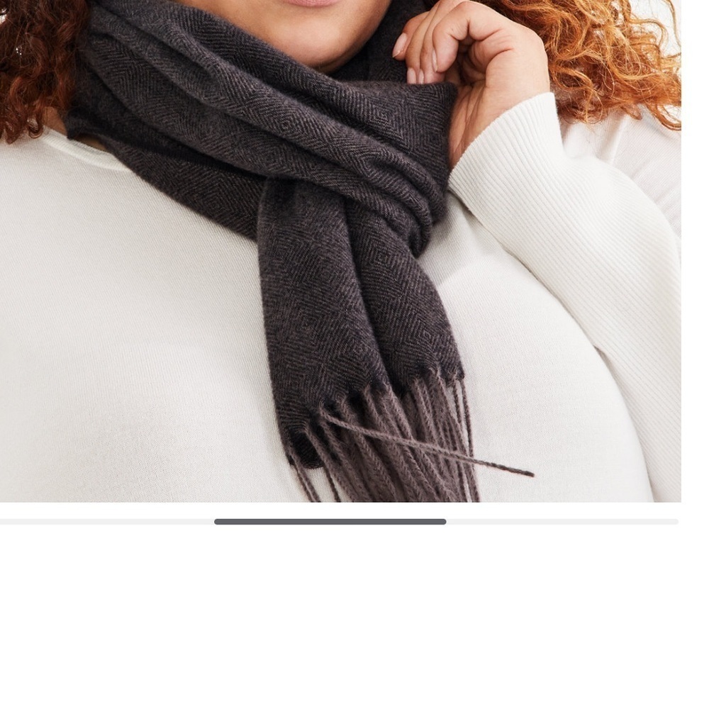 Style & Co Fringe Detail Herringbone Scarf, Black - New with Tags